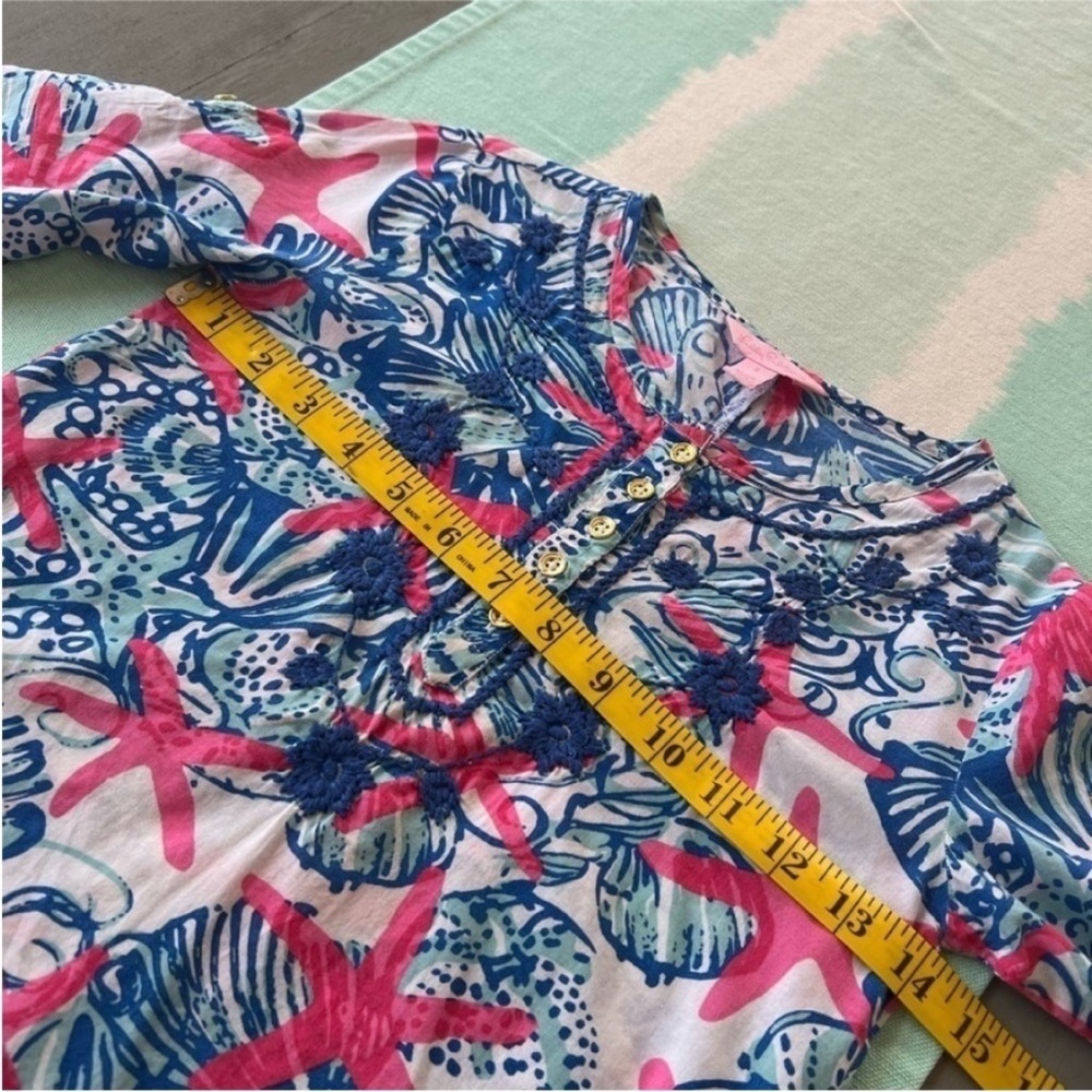 Lilly Pulitzer Atlee Tunic Dress She She Shells Print Cotton Girls Small - Picture 11 of 13